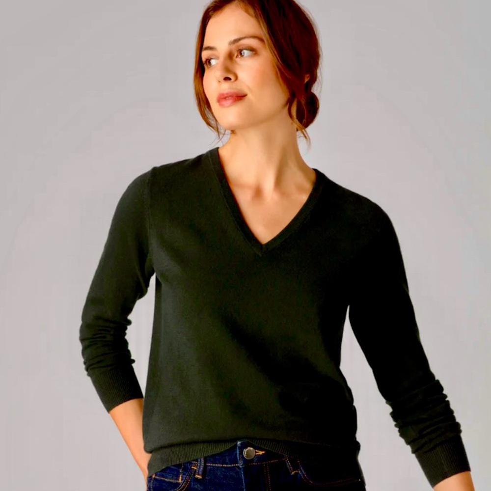 Aqua Pure Luxe Cashmere V Neck Sweater